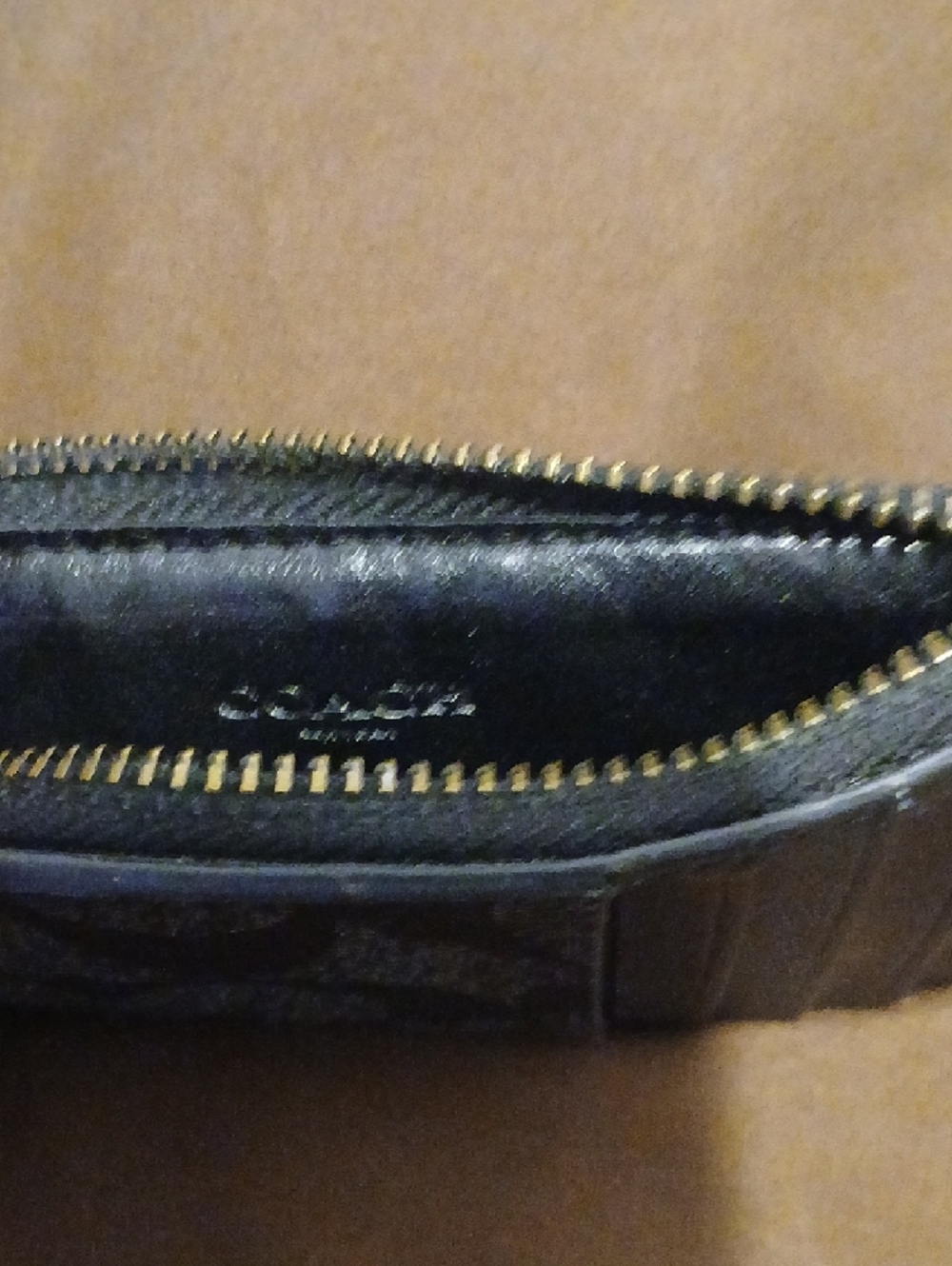 COACH Leather Zip Wallet with Card Slots - Black - Picture 5 of 7